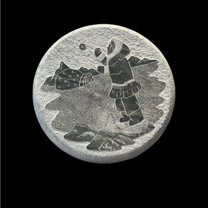 Gray Stone Art with Inuit Design